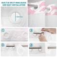 thumbnail image 3 of No Hook Shower Curtain with Built-in Rings - Nautical Coastal Washable Waterproof Fabric Bathroom Curtains for Hotel,Rentals, 72 X 84 Inch Extra Long , Ocean Coral Print Pink White, 3 of 9