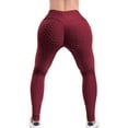 thumbnail image 3 of MixMatchy Women's High Waist Textured Butt Lifting Slimming Workout Leggings Tights, 3 of 6