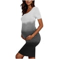 thumbnail image 2 of gakvbuo Maternity Dress For Photoshoot Womens Short Sleeve Breast-Feeding Maternity Nursing Dress Bodycon Pregnancy Scoop Neck Ruched Midi Fitted Dresses For Women 2401, 2 of 7