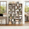thumbnail image 2 of 8-Tier Media Tower Rack, 11.6 X 9.3 X 70.9 Inches CD DVD Slim Storage Cabinet with Adjustable Shelves, Tall Narrow Bookcase Display Bookshelf for Home Office,Oak, 2 of 18