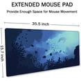 thumbnail image 2 of Blue Ocean Big Turtle Desk Mat, Under The Sea Peaceful Extra Large Desk Mat, Extended Mouse Pad Cute, Gaming Desk Mat 35.4" x 15.7", Large Non-Slip Rubber Base Mousepad with Stitched Edges, 2 of 6