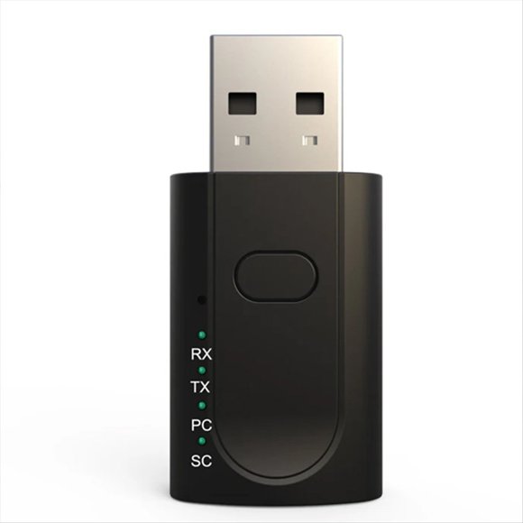 Adaptador USB Bluetooth 5.1 4 en 1, Receptor de Audio Inalámbrico, Transmisor, Tarjeta de Sonido Externa USB, Adaptador de Altavoz para Coche