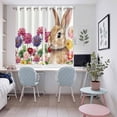 thumbnail image 4 of Easter Bunny Kitchen Curtains Window Panels, Spring Colorful Daisy Flowers Rabbit Rustic Insulated Window Treatment Curtain, Grommet Curtains for Bedroom/Living Room/Bathroom, 2 Piece 52"Wx63"L, 4 of 8