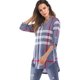 thumbnail image 3 of Mujer Roll-Up 3/4 manga camisa a cuadros túnica cuello en V Casual pulóver blusas Tops Xemadio WMZY-349-11, 3 of 7