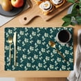 thumbnail image 2 of Green Summer Botanical Placemats Set of 12, Spring Floral Birds Farmhouse Placemats for Dining Table, Place Mats for Kitchen Tabletop, Waterproof Wipeable Dining Table Mats Set, 2 of 9