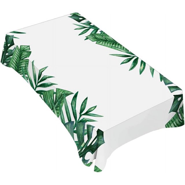 Palm Tree Leaves Tablecloth 60x84 Inch Rectangular Summer Tropical Green Leaf Oblong Table Cloth Kitchen Table Decorations for Home Dinner Party
