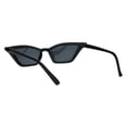 thumbnail image 2 of Womens Narrow Retro Mod Cat Eye Plastic Sunglasses All Black, 2 of 4