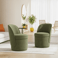 thumbnail image 3 of AFO 360° Swivel Accent Chair Set of 2,Modern Upholstered Barrel Chair with Hidden Storage for Living Room Bedroom,Green, 3 of 6