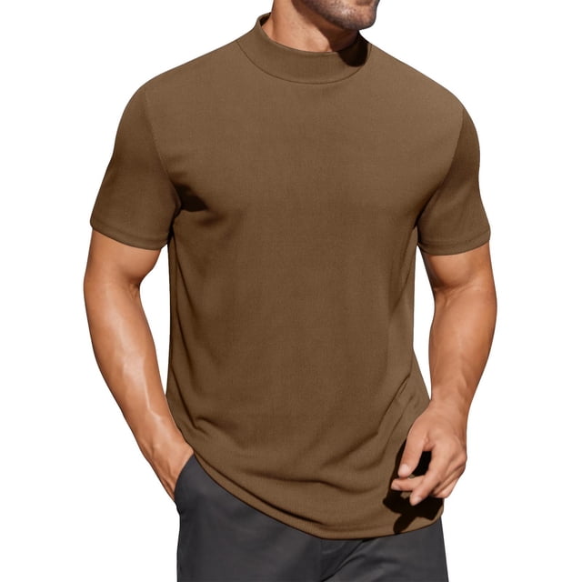 Chandail Décontracté pour Hommes, T-Shirt à Manches Courtes Col Rond, Haut en Polyester Uni pour Usage Quotidien