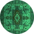 thumbnail image 1 of Ahgly Company Indoor Round Oriental Green Industrial Area Rugs, 7' Round, 1 of 4