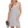 thumbnail image 4 of UVN Summer Dresses for Women Sleeveless Casual Shorts Jumpsuits Spaghetti Straps Romper Sundress with Pockets, 4 of 9
