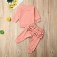 thumbnail image 6 of Qiylii Baby Girl Fall Clothes Set, Long Sleeve Rainbow Patch Tops+Pants,0-3T, 6 of 7