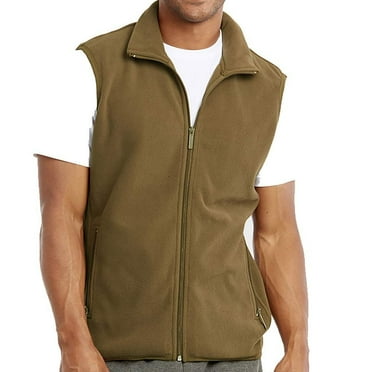 DailyWear Mens Full-Zip Plush Polar Fleece Vest
