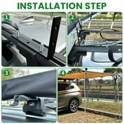 JUST-V Vehicle and Car Awning 8.2X4.6ft 4x4 Accessories Overland Camping UPF50+ Pull-Out Rooftop Side Awning Feet for Jeep/SUV/Truck/Van Beige