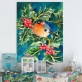 thumbnail image 1 of Designart Bullfinch Birds On Christmas Tree Traditional Canvas Wall Art, 1 of 4