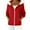 Red, variant on Sweatshirts Jackets for Women Full Zip Up Hoodie with Faux Fur Trim Collar Long Sleeve Casual Trendy Hooded Coat (XL, Red)