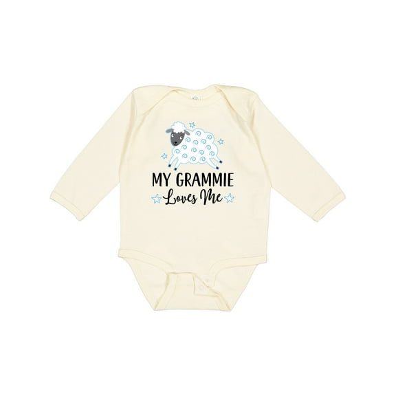 Inktastic Grammie Loves Me Grandson Boy Lamb Boys or Girls Long Sleeve Baby Bodysuit