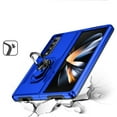 thumbnail image 3 of For Samsung Galaxy Z Fold 4 Solid Color Matte Finish Magnetic Ring Stand Hybrid - Dark Blue, 3 of 3