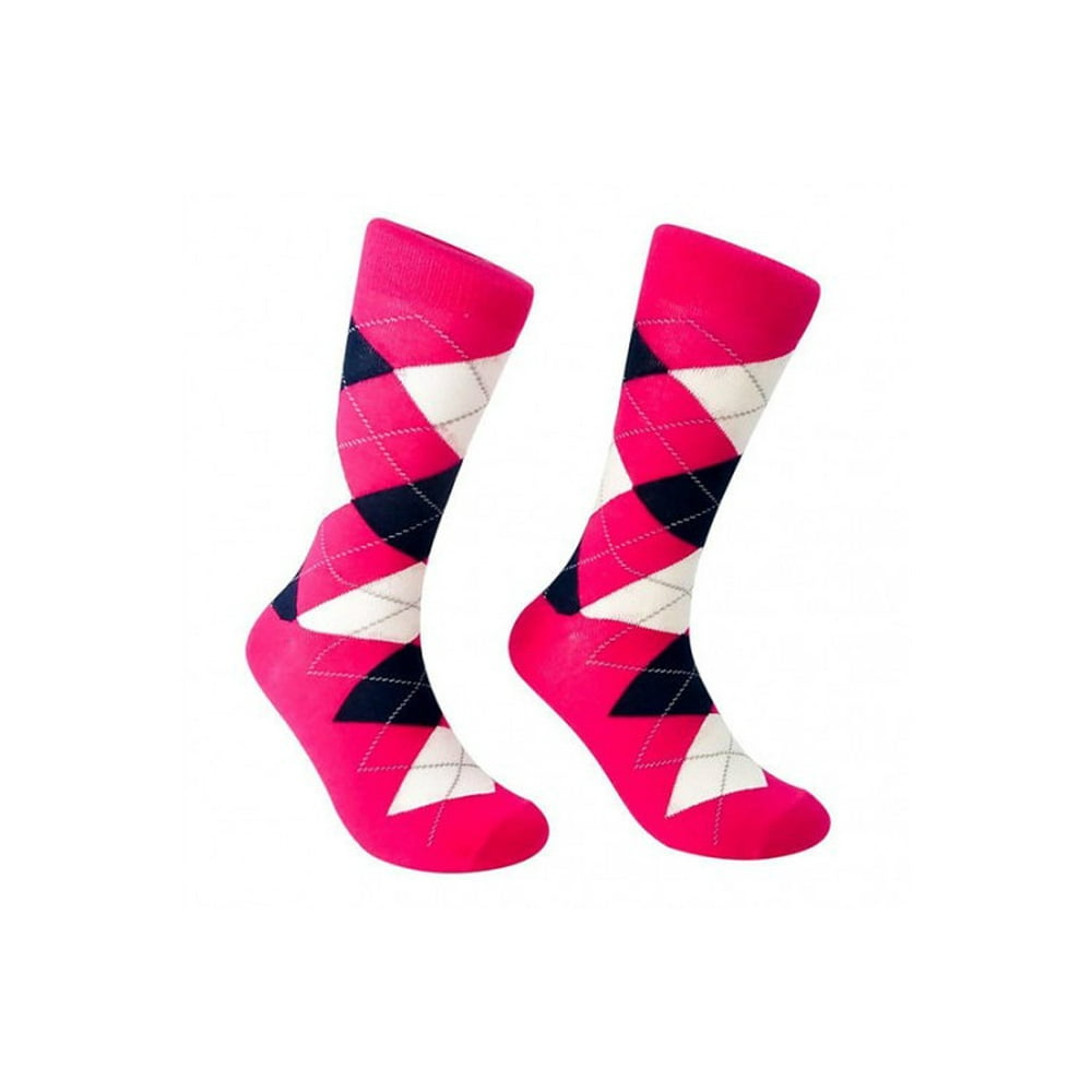 Sock Broker Argyle Dress Socks For Men Hot Pink