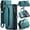Green, variant on Crossbody for iPhone XS Max Case Wallet【RFID Blocking】with 10-Card Holder Zipper Bills Slot, Soft PU Leather Magnetic Shoulder Wrist Strap for iPhone XS Max Wallet Case Women