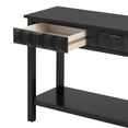 thumbnail image 2 of 60" Fir Veneer Entryway Table - Modern Console with Honeycomb Drawers - Black, 2 of 8