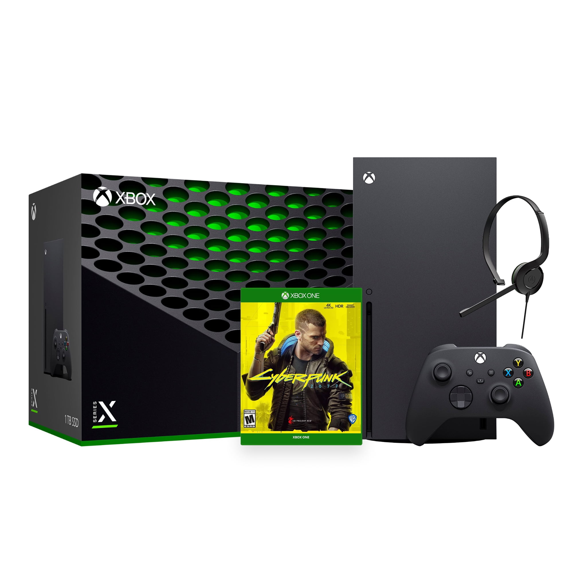 2000px x 2000px - 2020 Newest X Gaming Console Bundle - 1TB SSD Black Xbox Console and  Wireless Controller with Cyberpunk 2077 and Xbox Chat Headset - Walmart.com