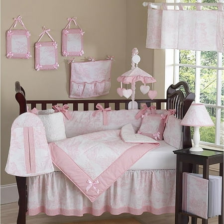 Sweet Jojo Designs Pink Toile 9 Piece Crib Bedding Set Walmart