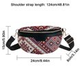 thumbnail image 3 of Bolso de pecho para mujer, riñonera étnica nacional, Bolso mensajero de moda (rojo), 3 of 9