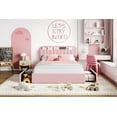 thumbnail image 3 of AKDSteel Full Bed Frame with Storage Headboard, Girls Bed Frame with 2 Drawers, Boucle Upholstered Platform Bed with Bookcase, No Box Spring Needed Pink, 3 of 8