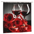 thumbnail image 2 of JOOCAR Valentine's Day Shower Curtain, Romantic Red Rose Shower Curtain with 12 Hooks, Valentine's Day Bathroom Decor 72x72 Inch, 2 of 7