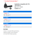 thumbnail image 2 of Tie Rod End - Compatible with 1976 - 1986 Jeep CJ7 1977 1978 1979 1980 1981 1982 1983 1984 1985, 2 of 2