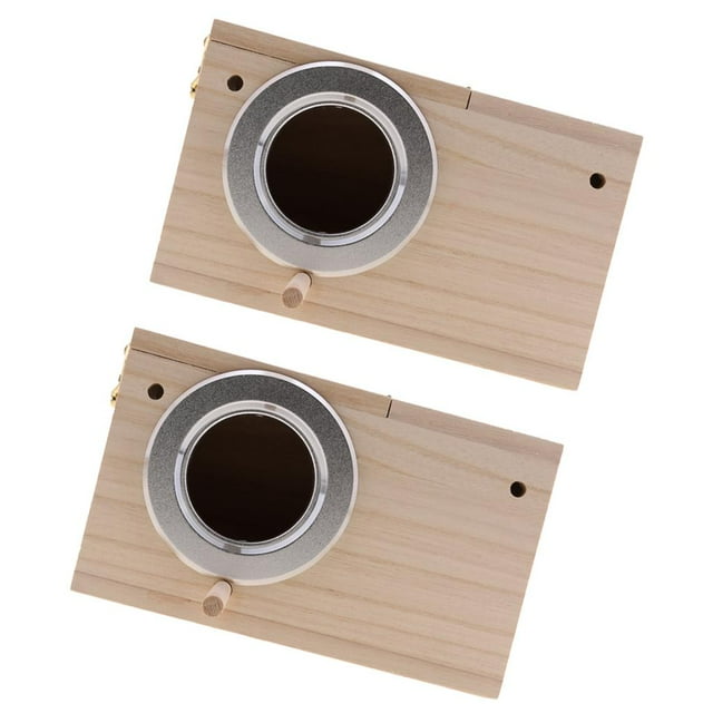 2pcs Caja de Pájaro Cajas de Anidación de Animales Salvajes Decoración para hogar con Palo de Zulema Casa colgante de madera para pájaros