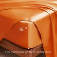 thumbnail image 6 of Satin Sheets Queen Size - 4 Pieces Luxury Silky Soft Bed Sheets, Wrinkle-Free Burnt Orange Satin Silk Sheet Set with 1 Deep Pocket Fitted Sheet, 1 Flat Sheet, 2 Pillow Cases, 6 of 8