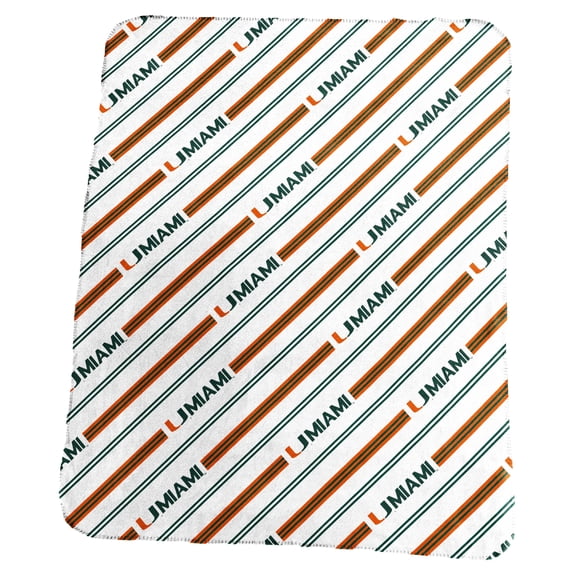 Logo Brands Miami Hurricanes 50" x 60" Classic Vertical Stripe Fleece Throw Blanket