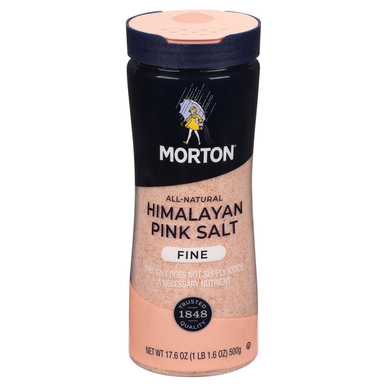 2 Pack - Mortons Himalayan Pink Salt Fine 17.6 oz Package May Vary