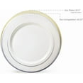 thumbnail image 6 of 120 Plates Pack,(60 Guests) Heavyweight Premium Wedding Party Disposable Plastic Plates -60x10.25'' Dinner+60x7.5'' Salad/Dessert (Rio Collection White & Pearled Green), 6 of 8