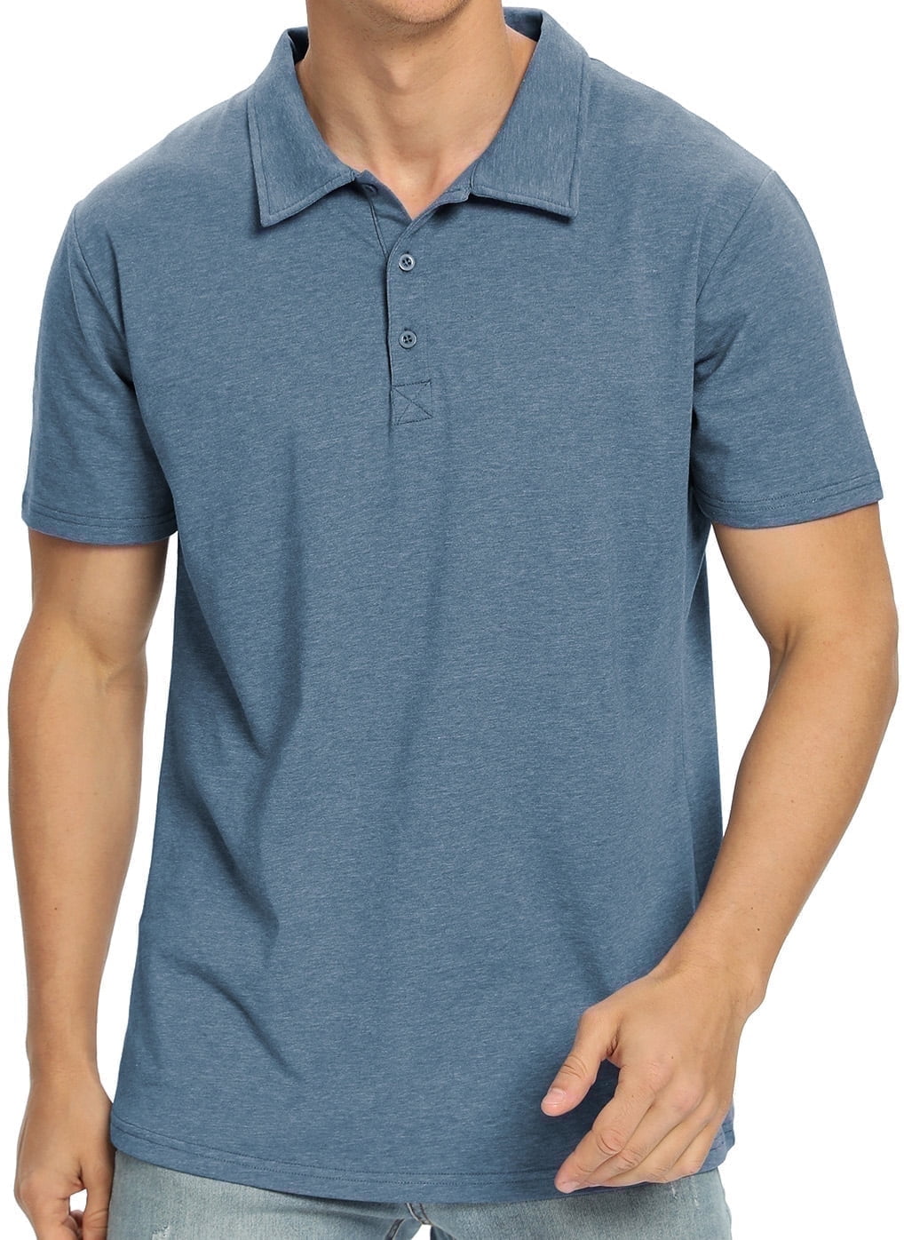 Iceglad Men's Soft Cotton Polo Shirt With Short Sleeves