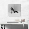 thumbnail image 2 of ARTCANVAS Black White Modern High Heels Shoe Stiletto Flower Pattern Canvas Art Print - Size: 18" x 18" (1.50" Deep), 2 of 9