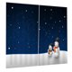 thumbnail image 3 of Cortina de Navidad 2x cortinas de puerta de ventana con temática de Navidad ciegas para la decoración de Navidad 16 # dieciséis# Magideal Cortina de Navidad, 3 of 5