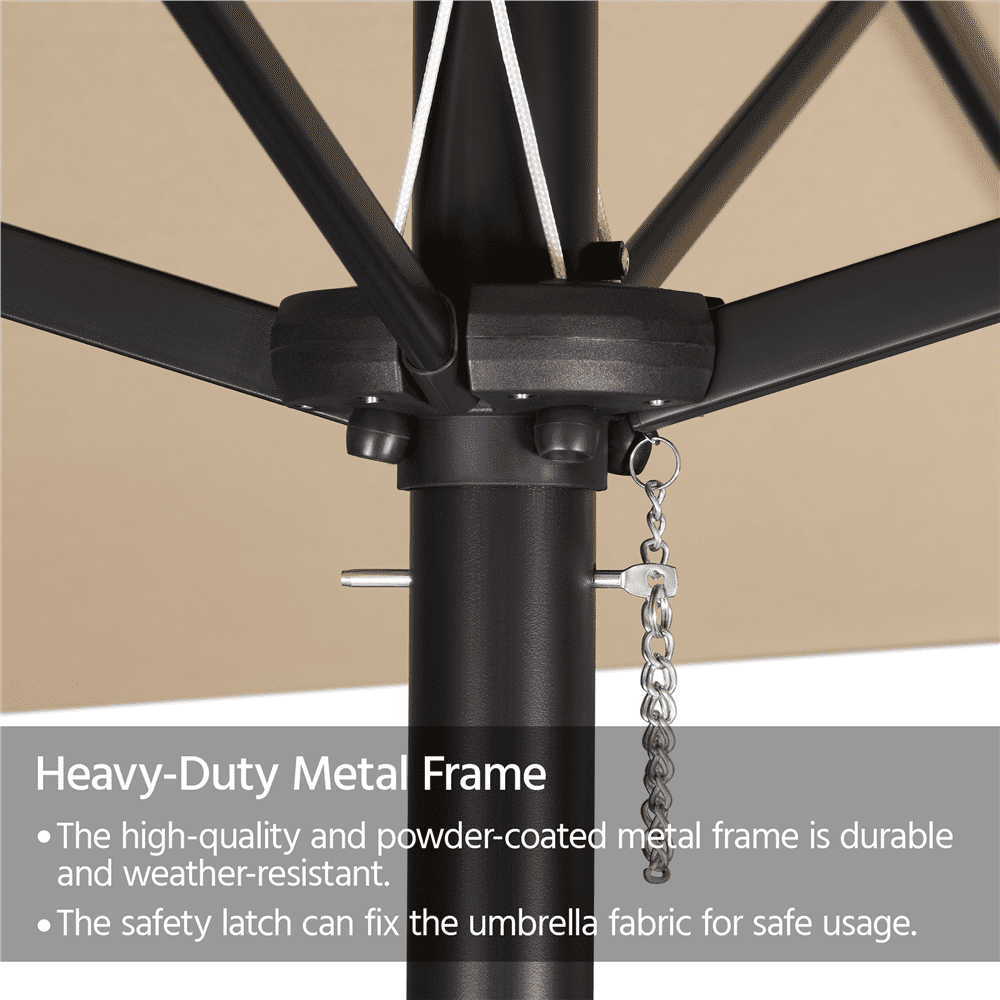 Renwick 13 FT Triple-Size Extra Large Patio Umbrella with Crank, Tan