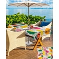 thumbnail image 5 of nqOlkjepod Contemporary Color Block Outdoor Tablecloth with Umbrella Hole & Zipper, Striped Abstract Art Rectangle Table Cover 60x102 Inch, Dining Waterproof Table Cloth Protector for Patio/Party, 5 of 7