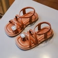thumbnail image 2 of Gubotare Girls Summer Sandals Toddler Girls Cute Sandals Kids Fashion Lightweight Non-slip Athletic Comfy Sandals Shoes,Brown Little Kids 13.5, 2 of 9