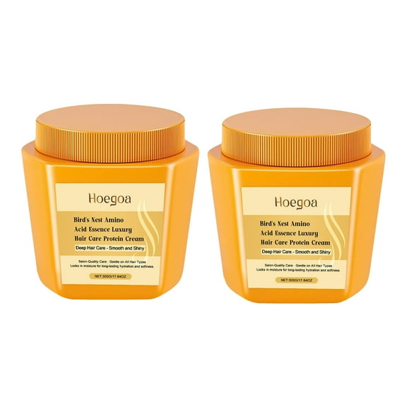 HYLLai 2PCS Hair Protein Treatment Cream, Moisturizing & Repairing for Strong, Silky Hair, Long-Lasting Hydration, 500ml