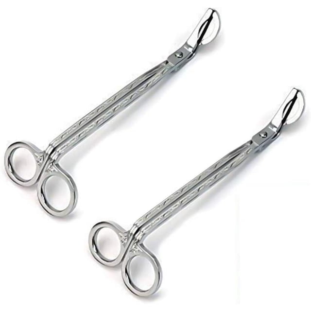 Criver 2 Pcs Coupe-Mèche de Bougie, Acier Inoxydable Poli (Argent Poli)