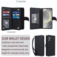 thumbnail image 4 of For Samsung Galaxy S24 5G / S25 5G 6.2" Wallet Case Leather Magnetic Flip Cover with Card Slots, RFID Blocking, Kickstand, Anti-Drop TPU & Detachable Wrist Strap,Black, 4 of 8