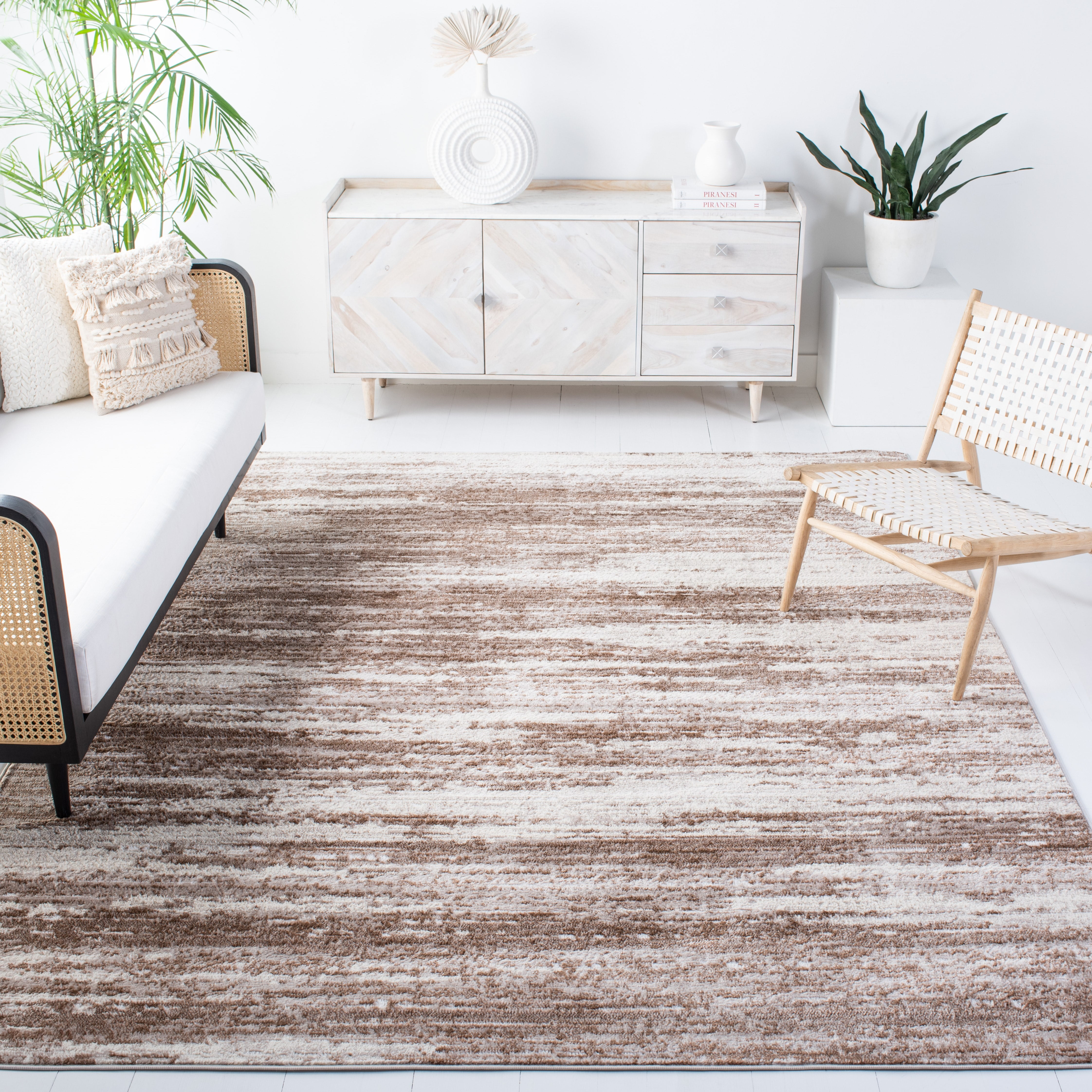 SAFAVIEH Skyler Walter Abstract Area Rug, Brown/Ivory, 8' x 10'