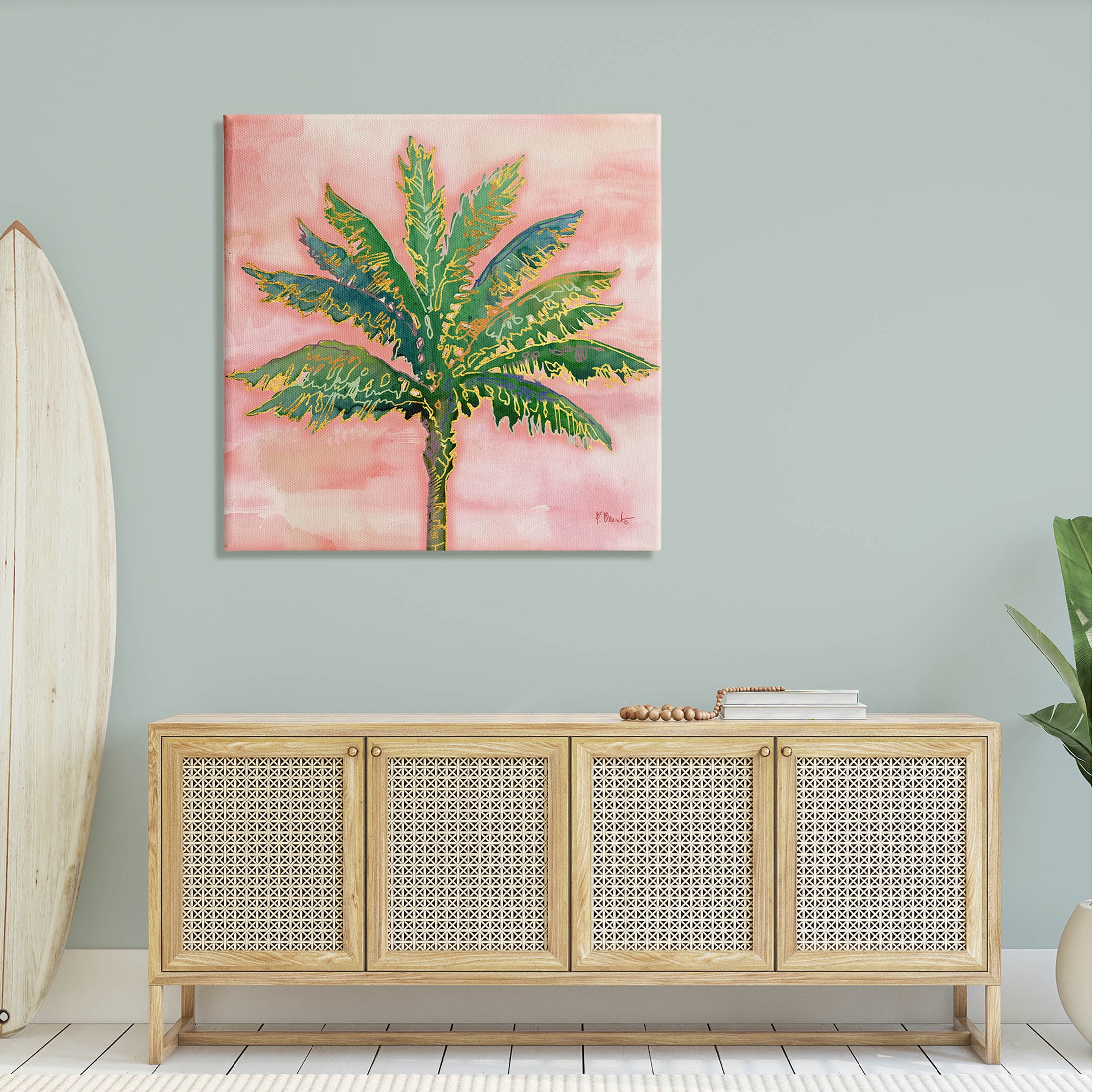Sunset Palm Tree Glam Detail Botanical & Floral Graphic Art Gallery Wrapped Canvas Print Wall Art