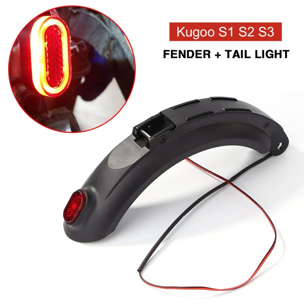 Guardabarros de patinete eléctrico para Kugoo S1 S2 S3, guardabarros de monopatín + lámpara trasera Ndcxsfigh Accesorios para bicicletas