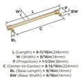 thumbnail image 6 of Amerock Faircrest 8-13/16 inch (224mm) Center-to-Center Golden Champagne Cabinet Pull, 6 of 7