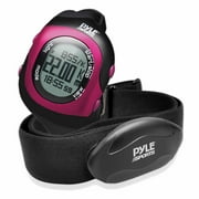 Pyle BT Fitness Heart Rate Monitoring Watch with Cordless Data Transmission and Sensor (Pink)
